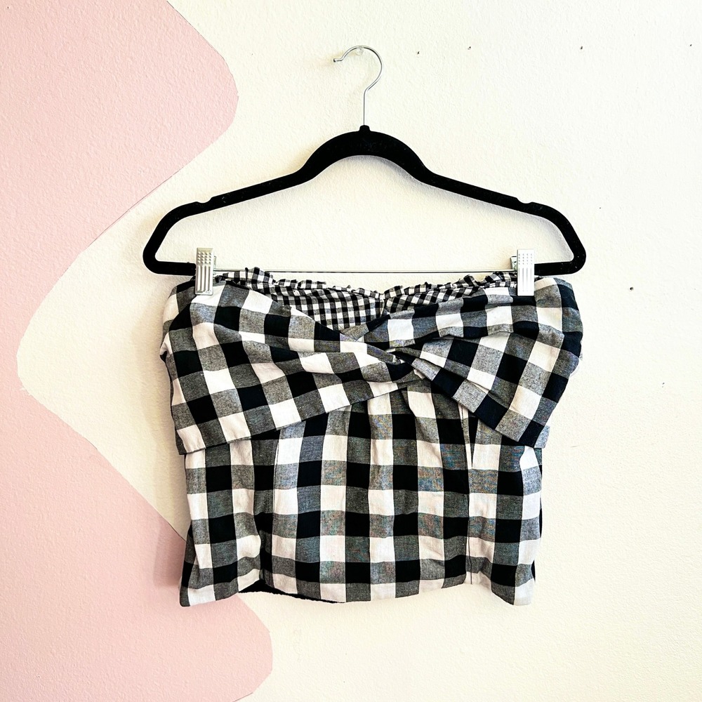Anthropologie Porridge Gingham Tube Top Retro Y2K Coquette Cottagecore Small